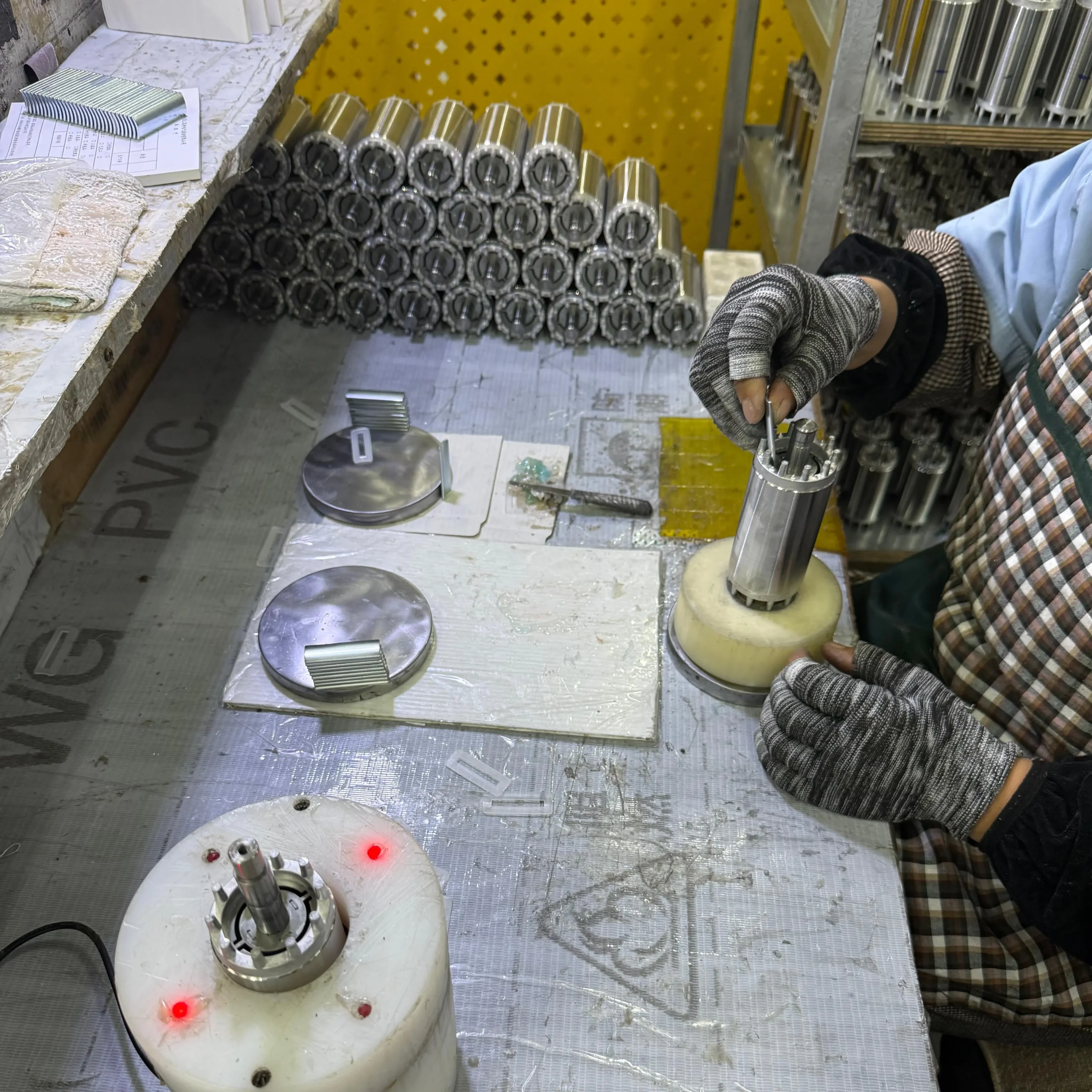 Rotor precision machining, adhesive magnetic steel